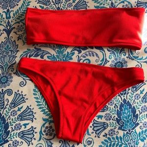 Zaful size 8 red bikini top and bottom, NWOT!